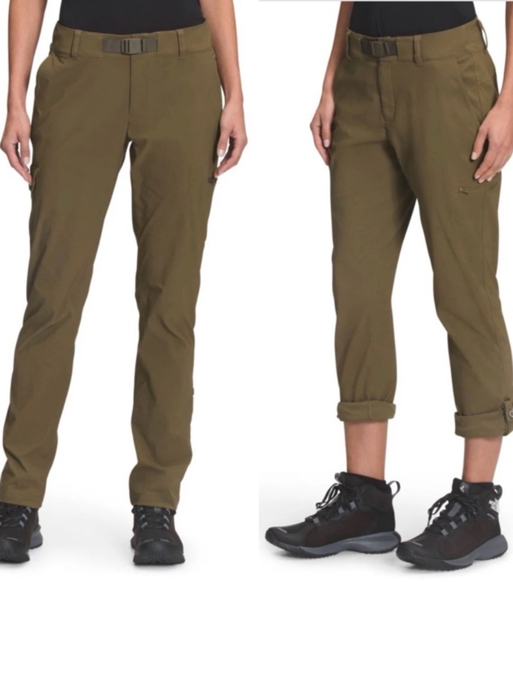 North Face Paramount Women's Mid-Rise Pant Military Olive Adjustable Hiking 4